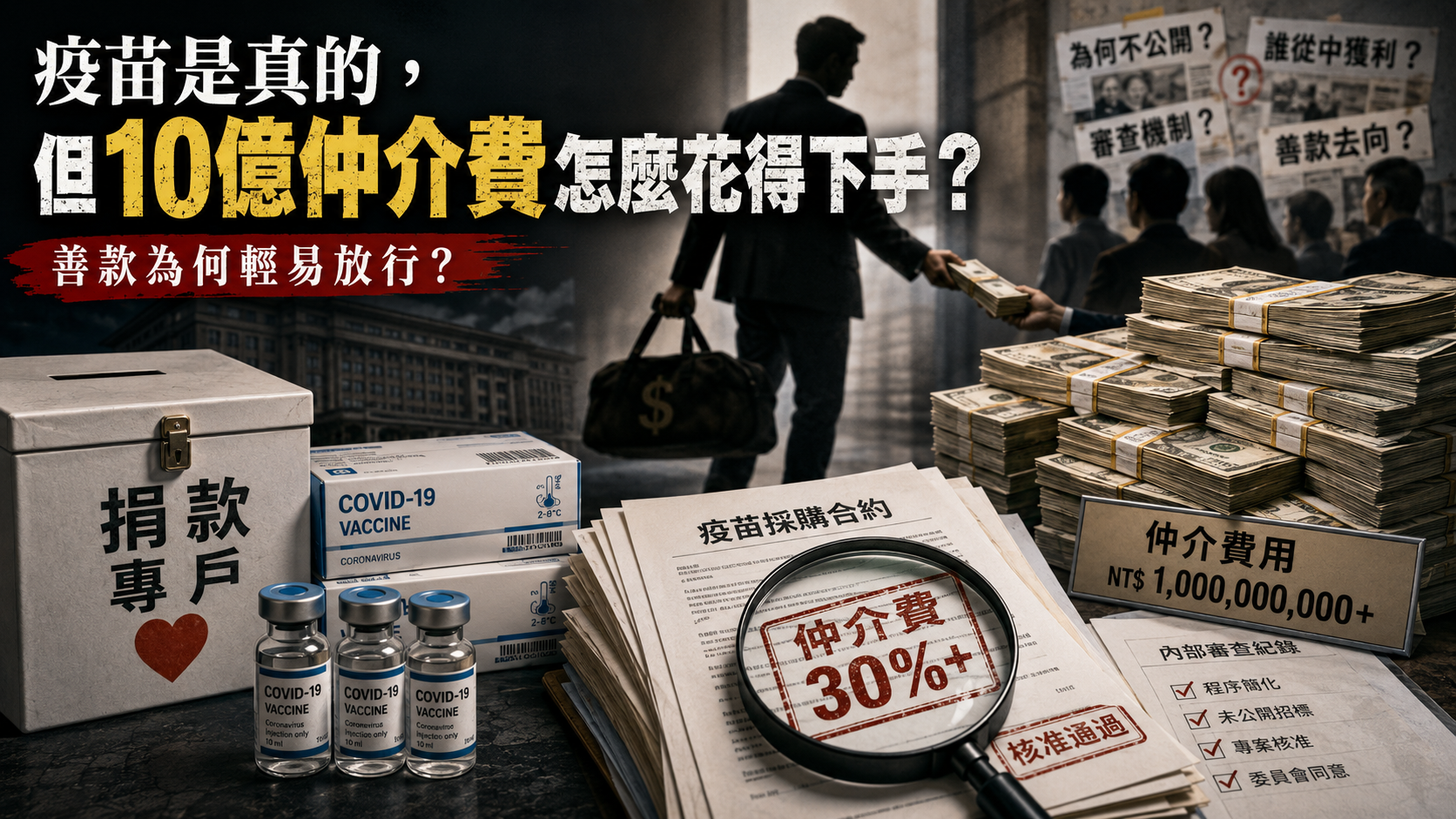 【慈濟疫苗懶人包】疫苗是真的,但「10億仲介費」怎花得下手?超過30%的天價顧問費,我的善款真好花?