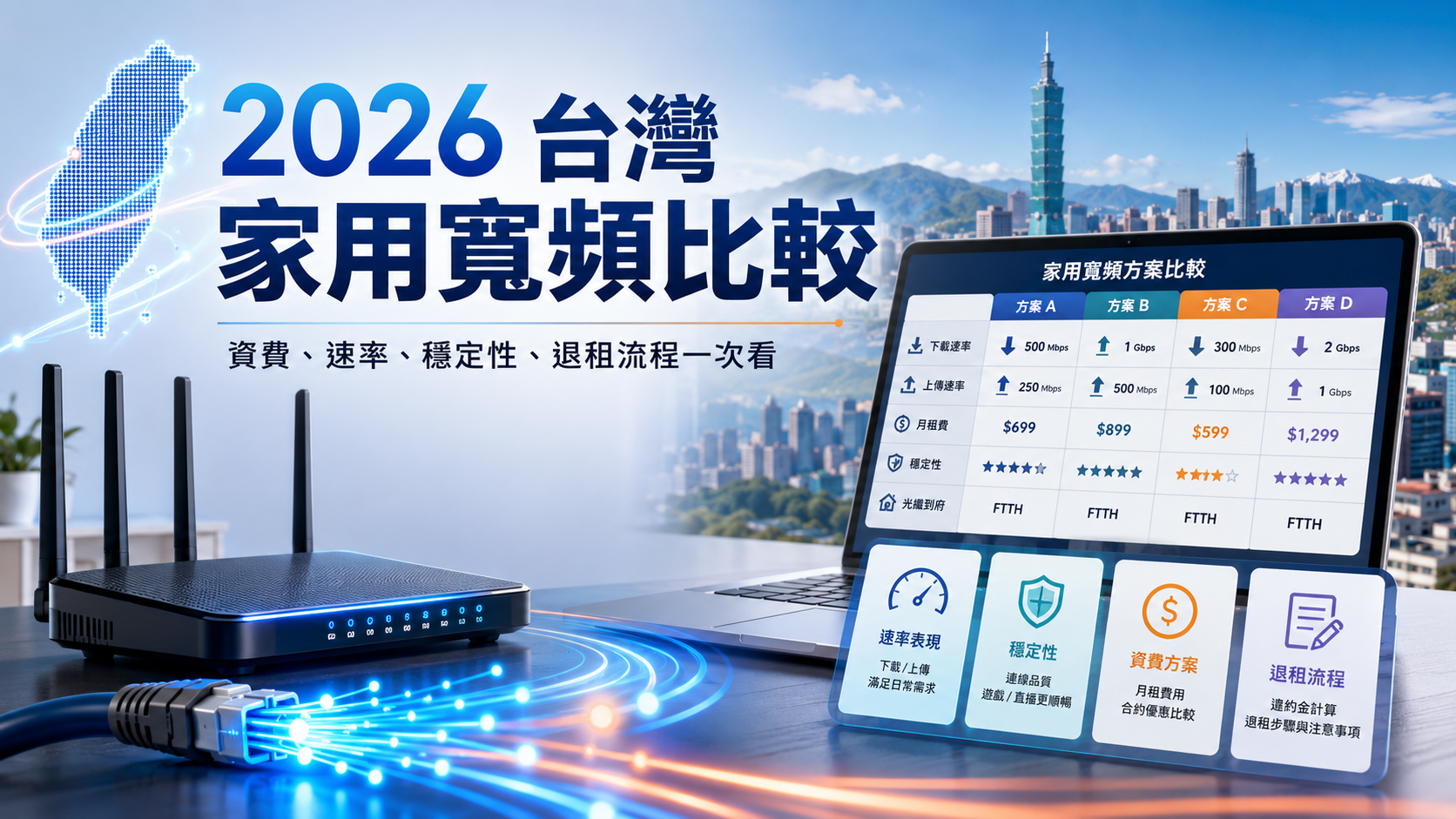 2026台灣家用寬頻比較|中華、凱擘、中嘉、大大、TBC、台灣大誰最穩?資費、斷線、客服與違約金一次看